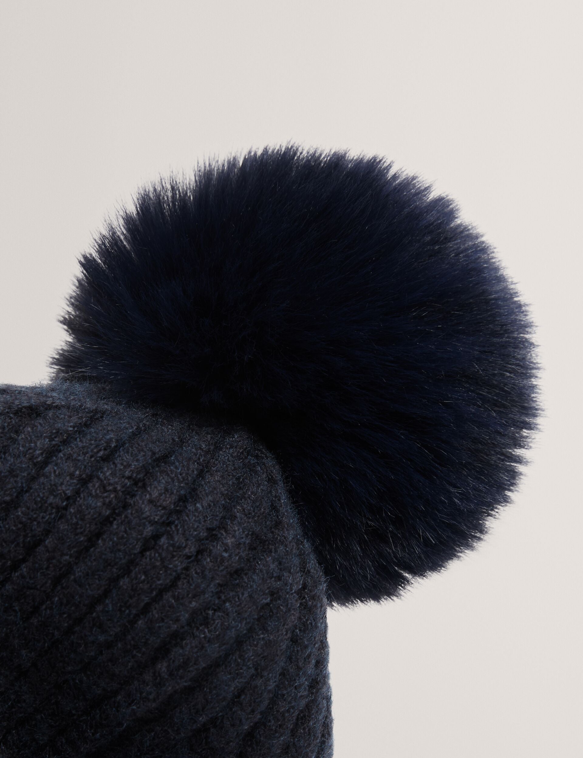 Ted Baker Sershii Rib Knit Branded Bobble Hat Women's