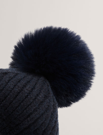 Ted Baker Sershii Rib Knit Branded Bobble Hat Women's