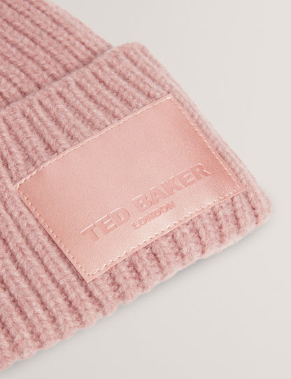 Ted Baker Sershii Rib Knit Branded Bobble Hat Women's