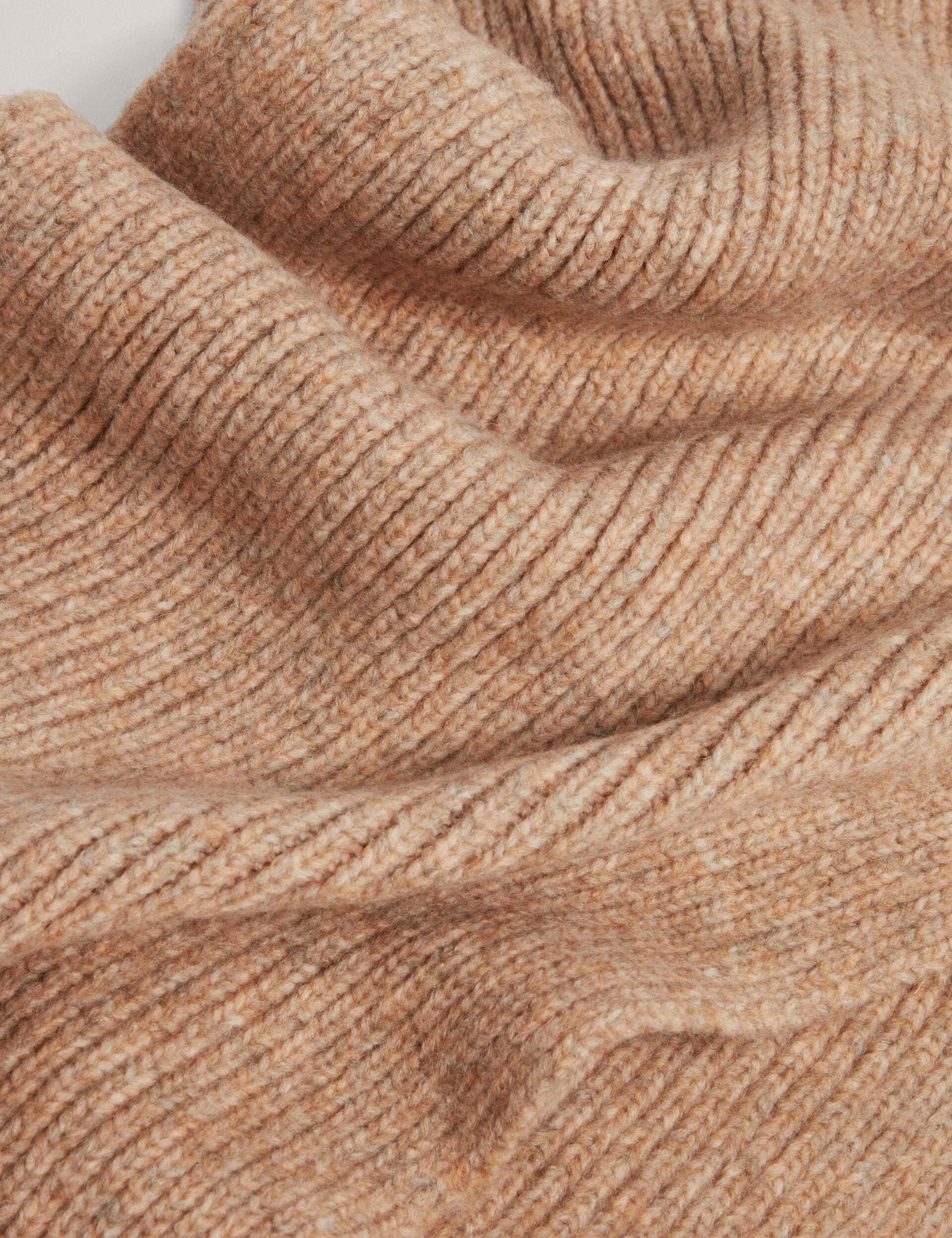 Ted Baker Lidiies Ribbed Wool Blend Knitted Scarf In Camel Women's