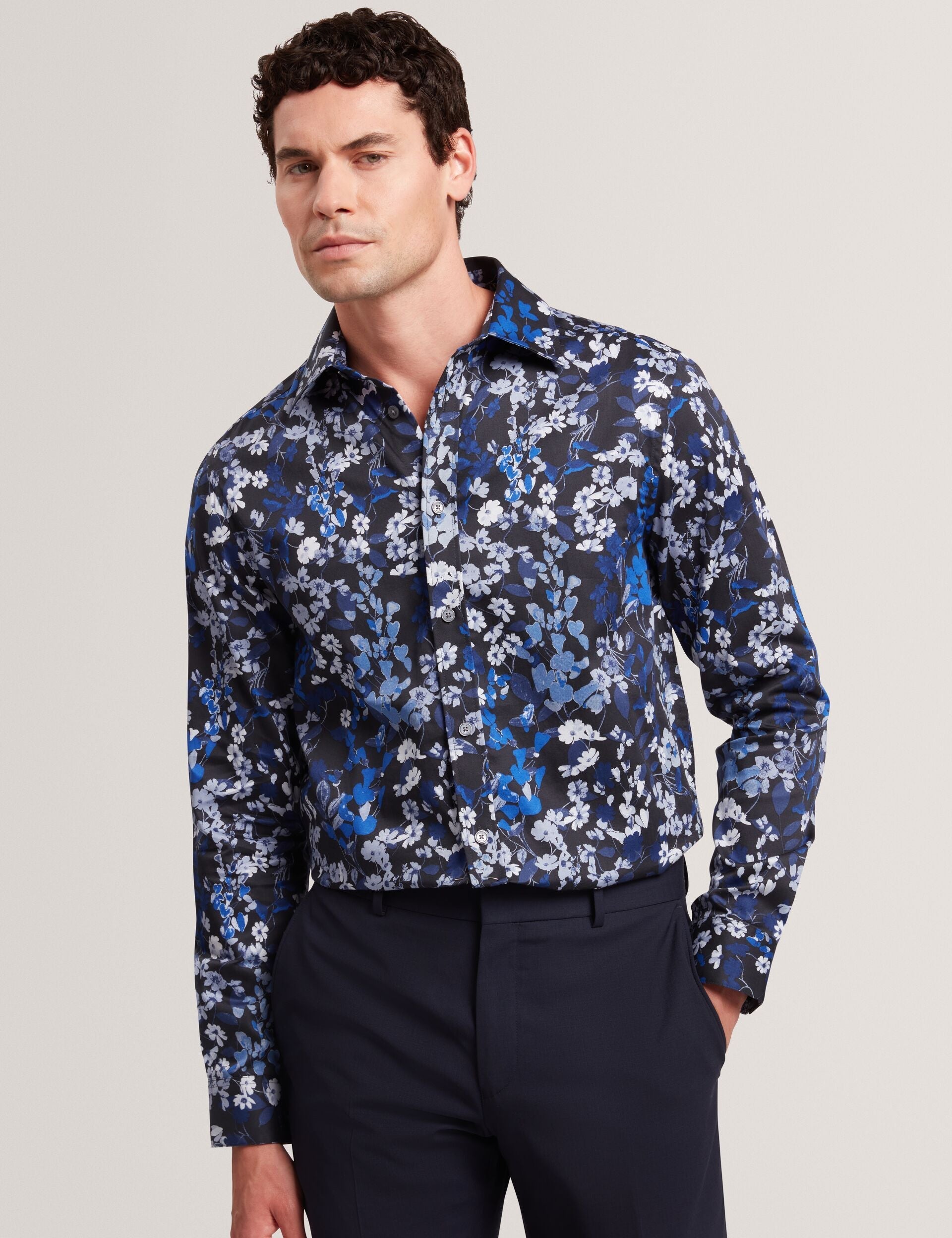 Ted Baker Holiway Tonal Floral Long Sleeve Smart Shirt