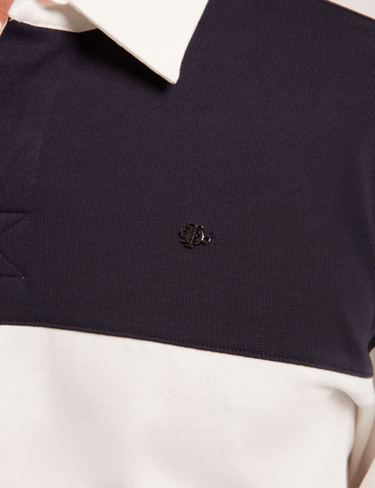 Ted Baker Traviss Block Stripe Jersey Cotton Rugby Shirt