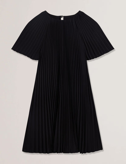 Ted Baker Convala Pleated Short Sleeve Aline Mini Dress In Black Women's