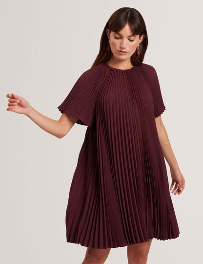 Ted Baker Convala Pleated Short Sleeve Aline Mini Dress Women's