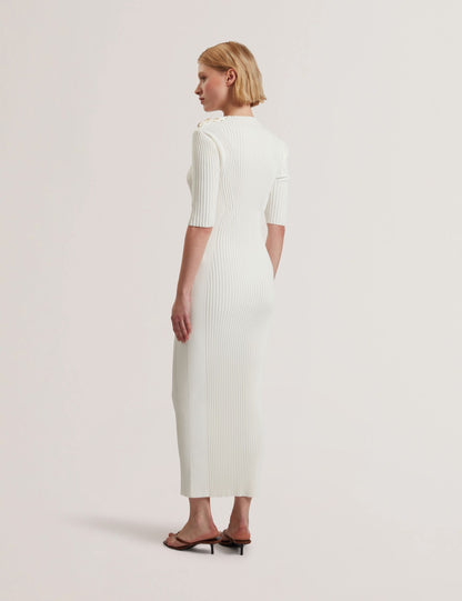 Ted Baker Candiic Rose Button Knitted Bodycon Midi Dress Women's