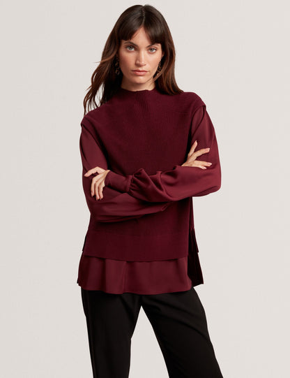 Ted Baker Caycey 2In1 Knit Vest Long Sleeve Shirt Women's
