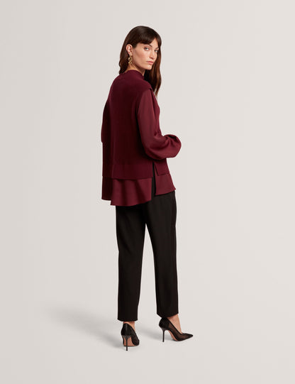 Ted Baker Caycey 2In1 Knit Vest Long Sleeve Shirt Women's