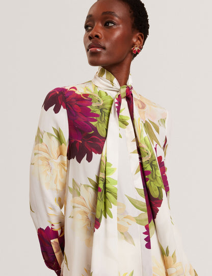 Ted Baker Marzena Printed Scarf Neck Long Sleeve Blouse Women's