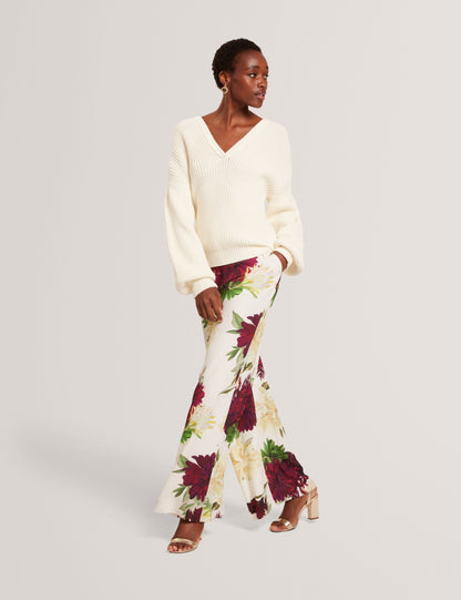 Ted Baker Tomasia Dahlia Print Wide Leg Woven Trousers Women's
