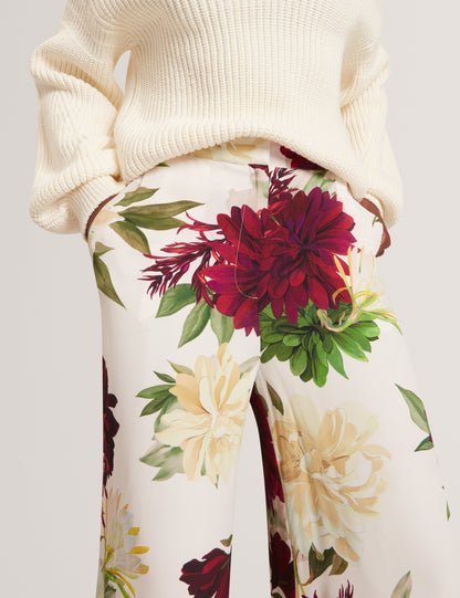 Ted Baker Tomasia Dahlia Print Wide Leg Woven Trousers Women's