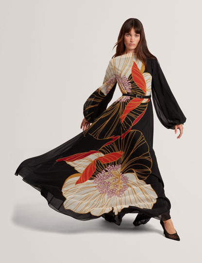 Ted Baker Cammeli Nouveau Floral Long Sleeve Maxi Dress Women's