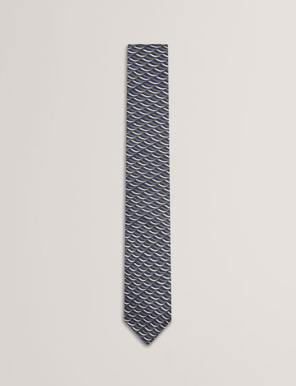 Ted Baker Gennaro Wave Geometric Print Silk Tie