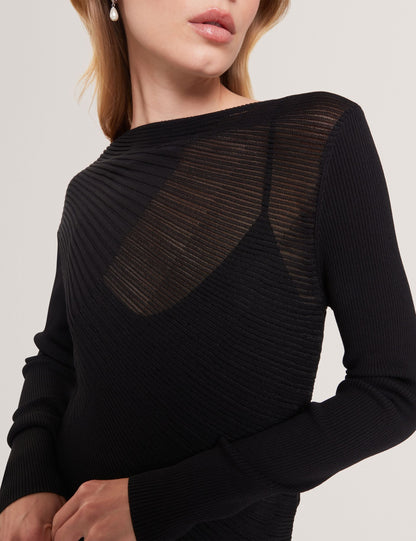 Ted Baker Ceyloaa Sheer Detail Knit Long Sleeve Top Women's