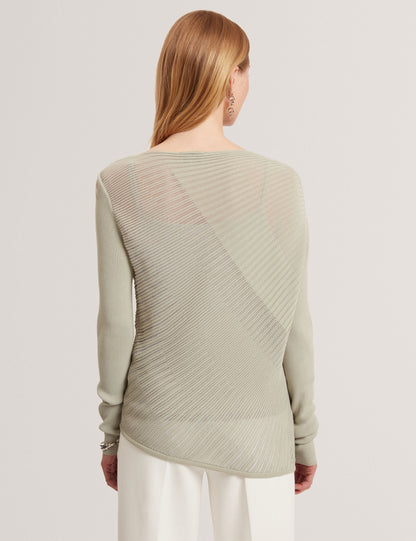 Ted Baker Ceyloaa Sheer Detail Knit Long Sleeve Top Women's