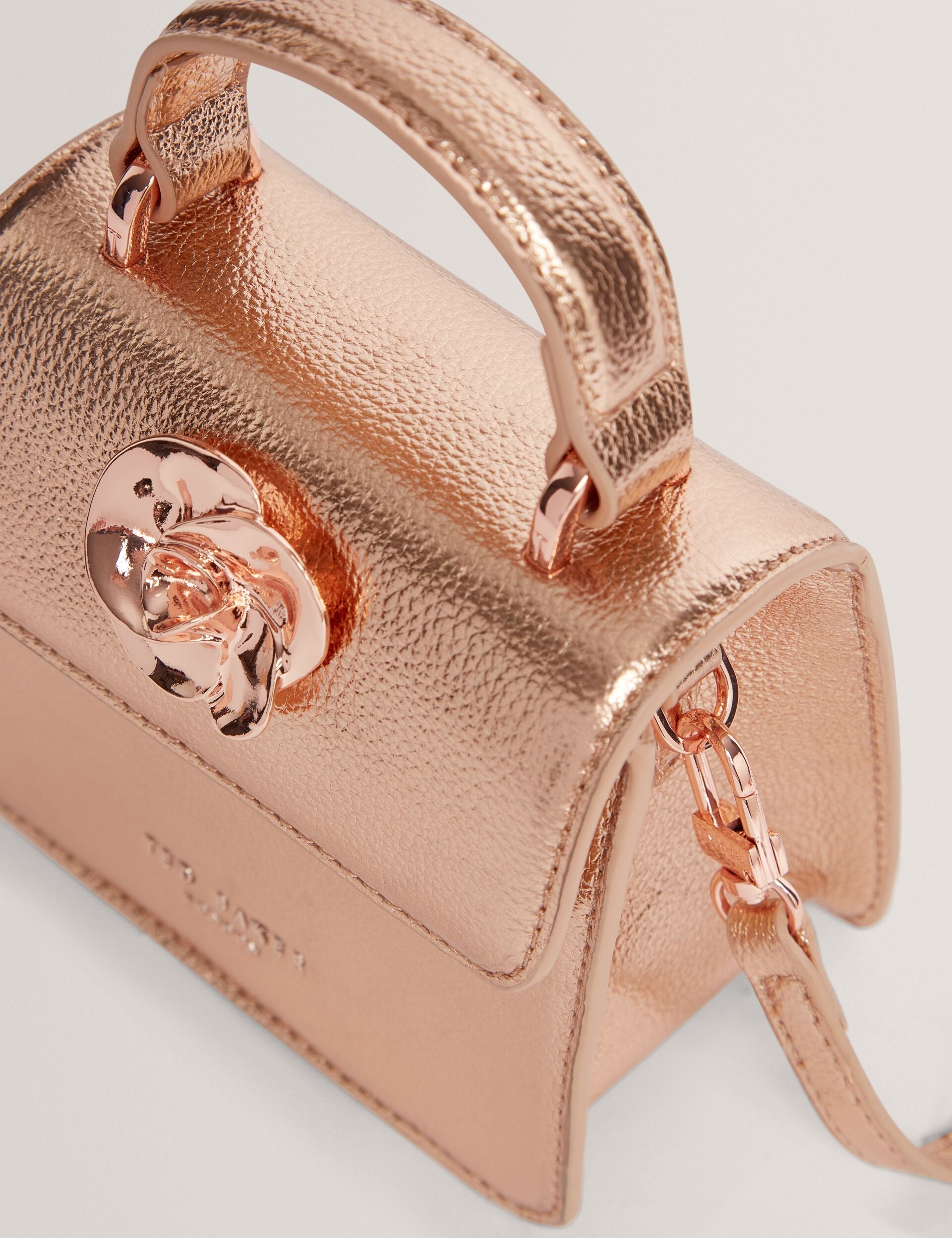 Ted Baker Rosami Metallic Rose Detail Mini Top Handle Bag Women's
