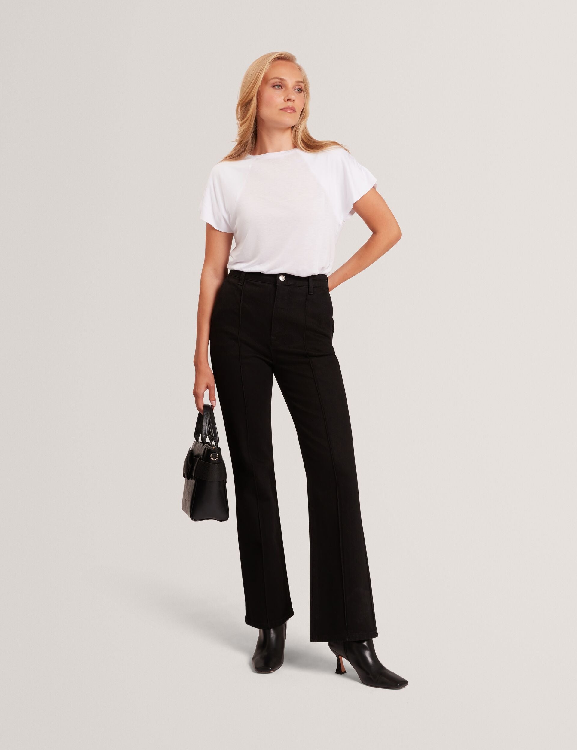 Ted Baker Arare Pintuck Kick Flare High Waisted Jeans Women's