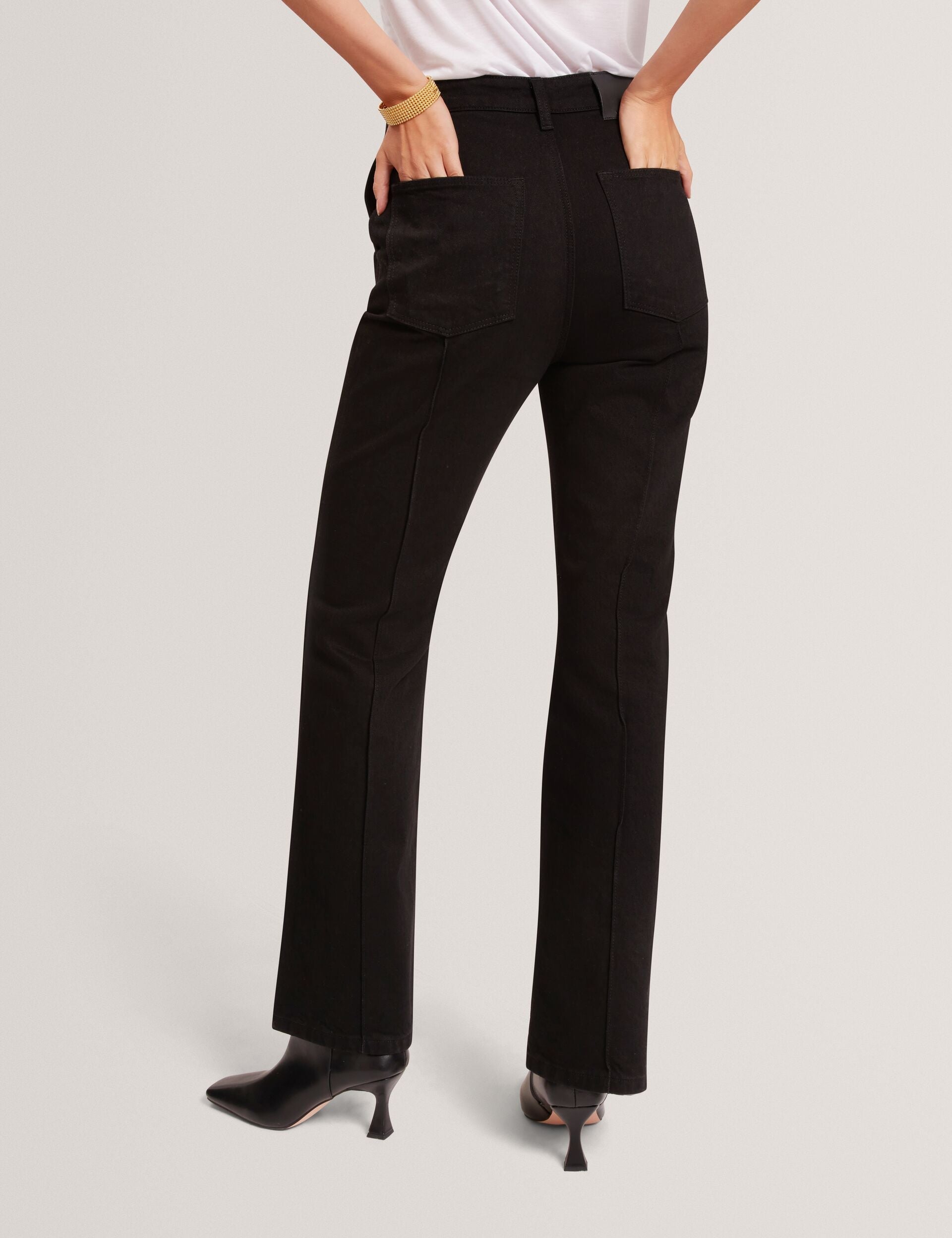 Ted Baker Arare Pintuck Kick Flare High Waisted Jeans Women's