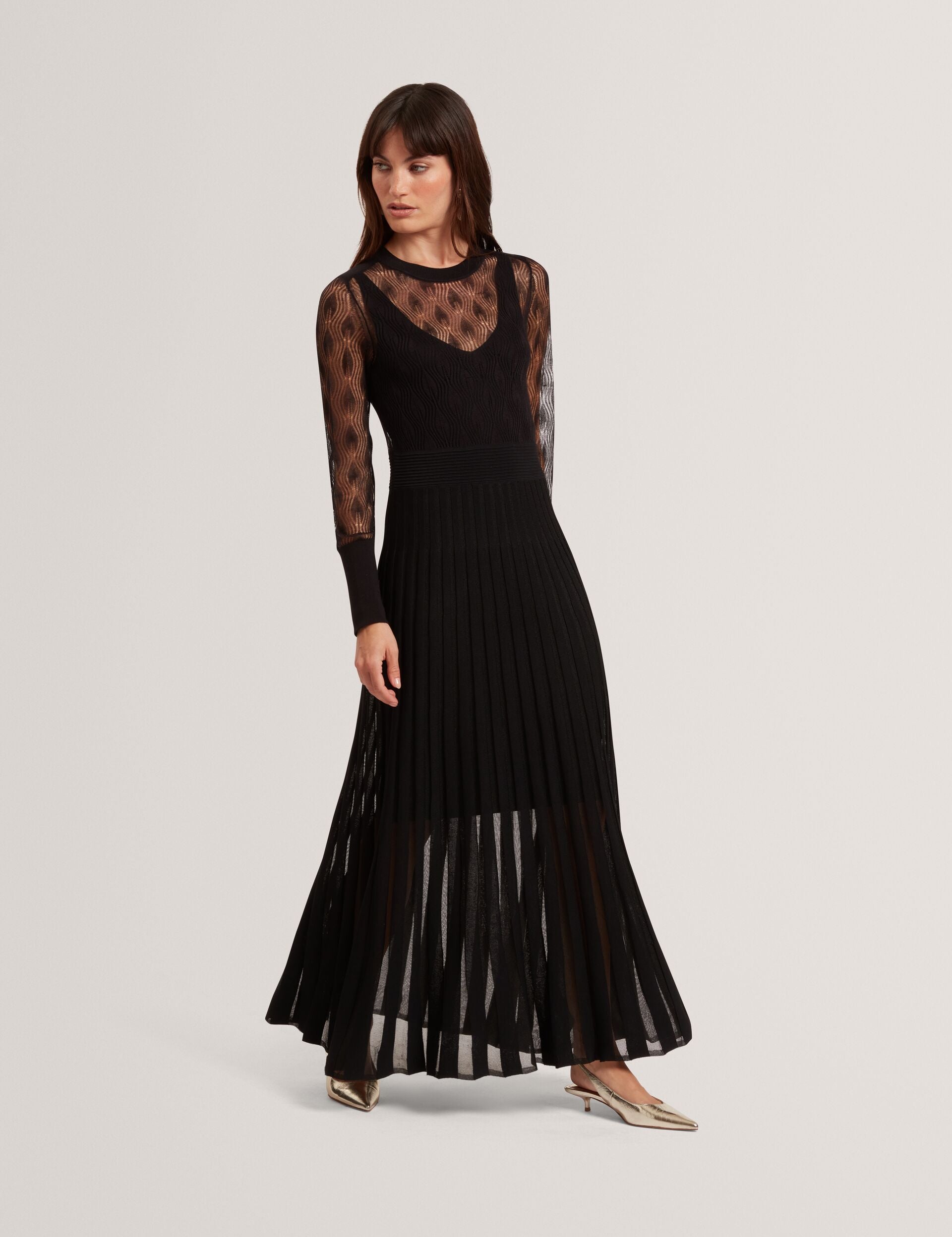 Ted Baker Tiimara Pointelle Knit Asymmetric Midi Dress Women's