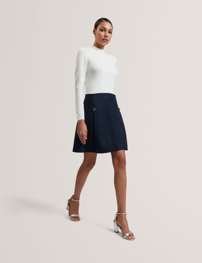 Ted Baker Floxam Long Sleeve Knit Top Boucle Mini Dress Women's