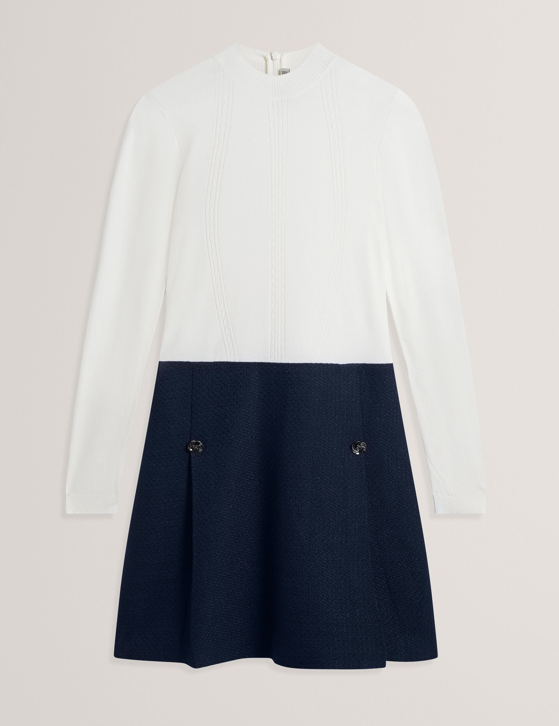 Ted Baker Floxam Long Sleeve Knit Top Boucle Mini Dress Women's