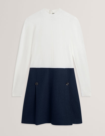 Ted Baker Floxam Long Sleeve Knit Top Boucle Mini Dress Women's