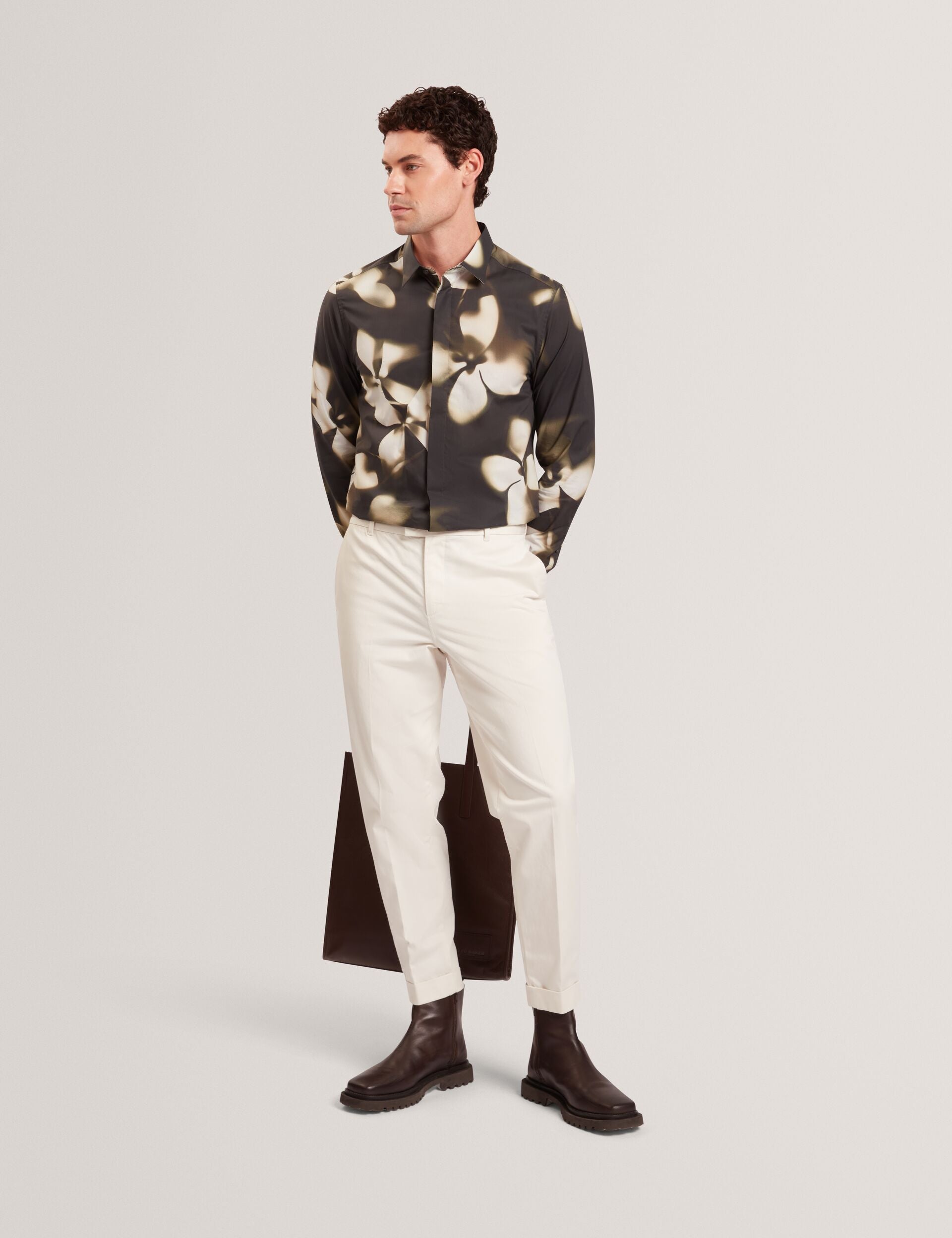 Ted Baker Wrenin Photographic Floral Print Long Sleeve Shirt
