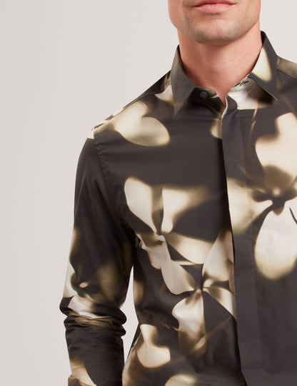 Ted Baker Wrenin Photographic Floral Print Long Sleeve Shirt