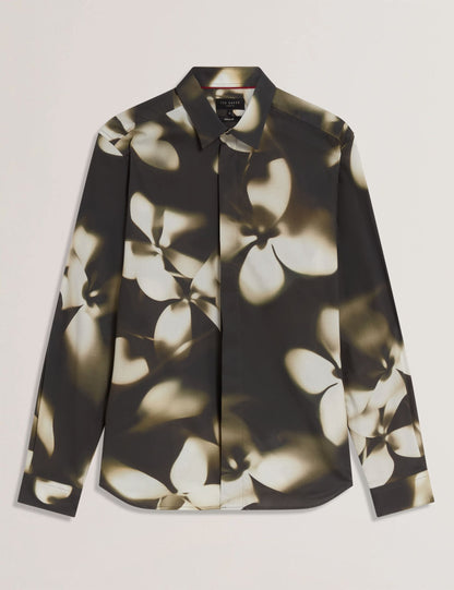 Ted Baker Wrenin Photographic Floral Print Long Sleeve Shirt