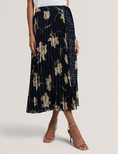 Ted Baker Roseda Printed Pleat Wrap Midi Skirt Women's