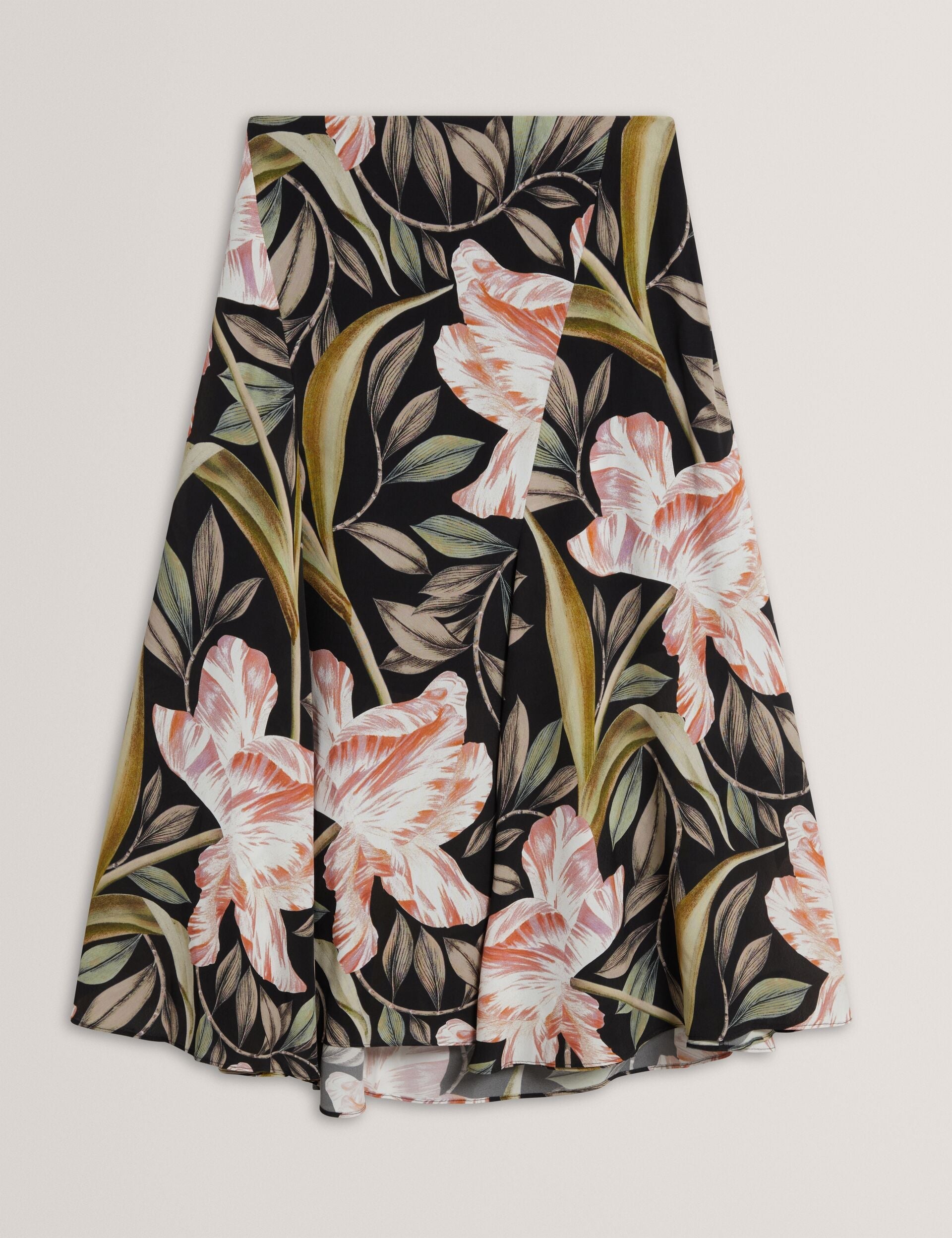 Ted Baker Ehmili Tulip Print Godet Asymmetric Midi Skirt Women's