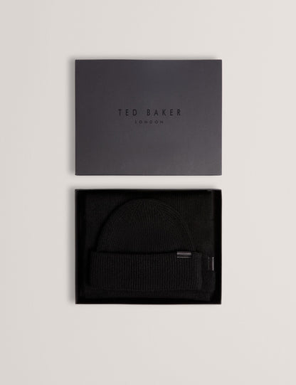 Ted Baker Alliiys Ribbed Hat And Scarf Gift Set