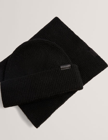 Ted Baker Alliiys Ribbed Hat And Scarf Gift Set