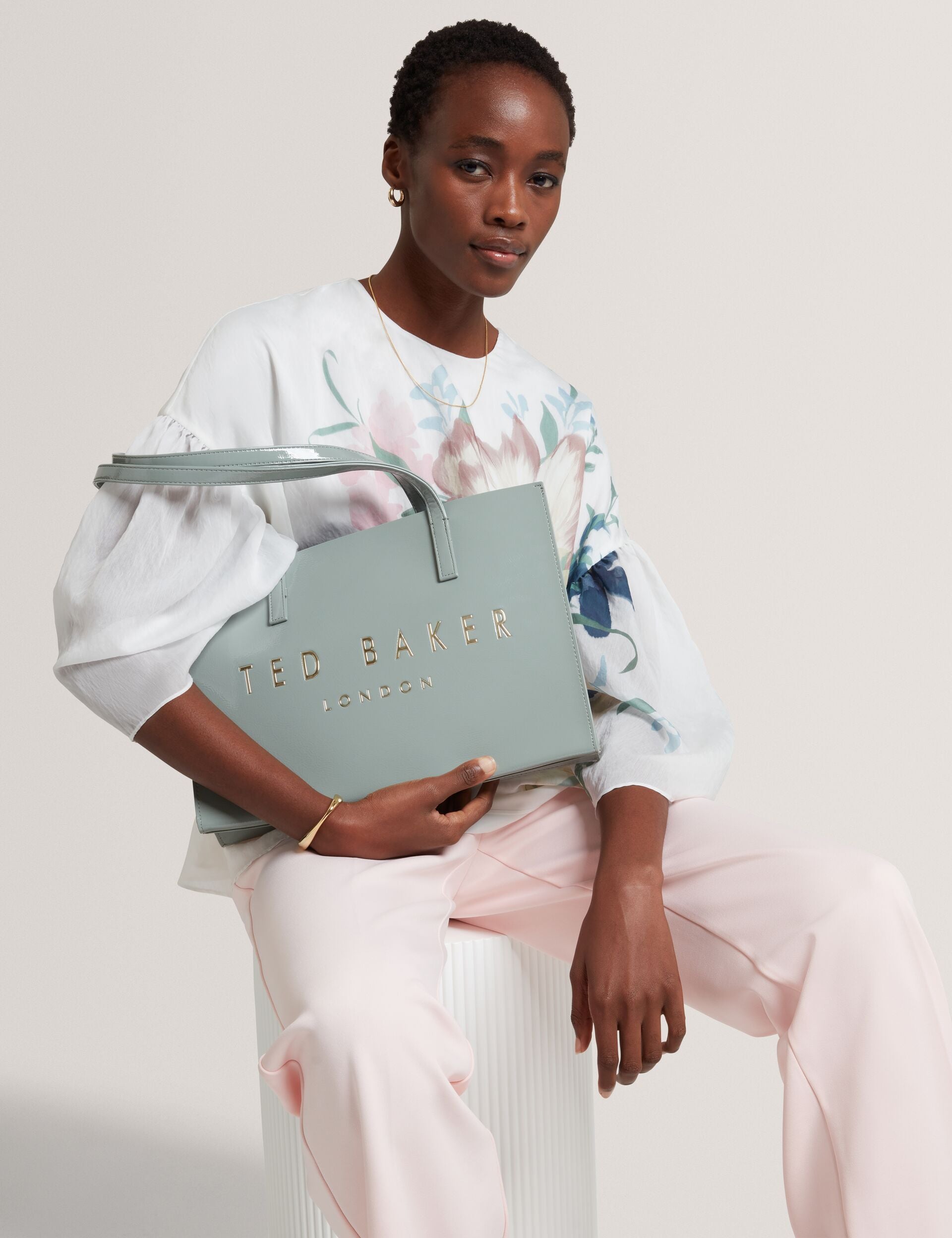 Ted Baker Crinell Crinkled Pu Elongated Icon Tote Bag Women's