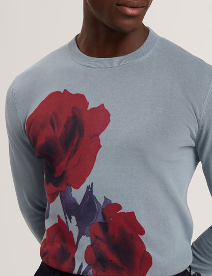 Ted Baker Thalio Rose Graphic Fine Knit Crew Neck Jumper