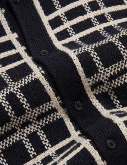 Ted Baker Jovien Check Print Buttonthrough Knit Polo