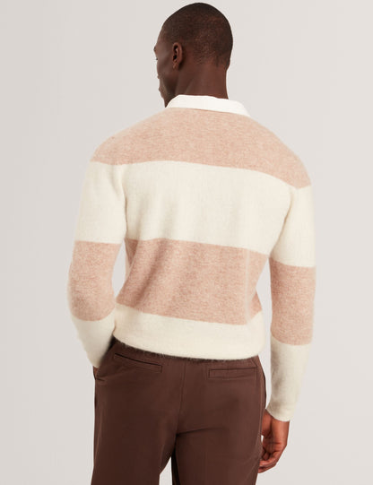 Ted Baker Solaran Alpaca Wool Block Stripe Rugby Shirt