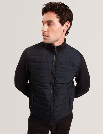 Ted Baker Durano Quilted Front Zipthrough Knit Jacket