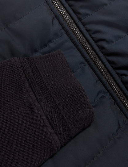 Ted Baker Durano Quilted Front Zipthrough Knit Jacket