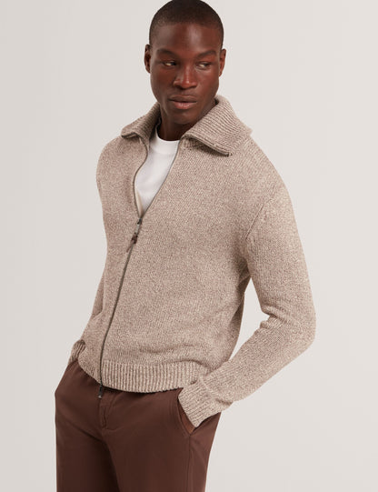 Ted Baker Varink Twisted Yarn Knit Zipthrough Jumper