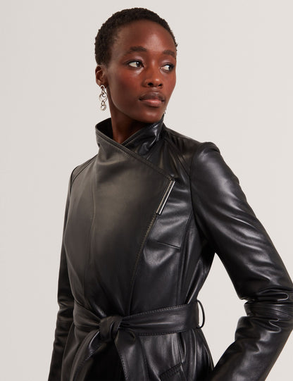 Ted Baker Rosmia Leather Belted Midi Wrap Coat Women's