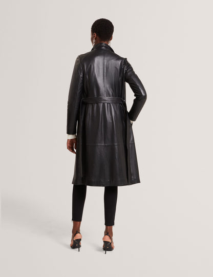 Ted Baker Rosmia Leather Belted Midi Wrap Coat Women's