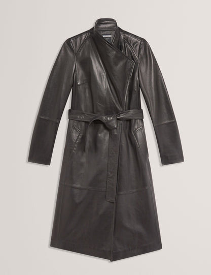 Ted Baker Rosmia Leather Belted Midi Wrap Coat Women's