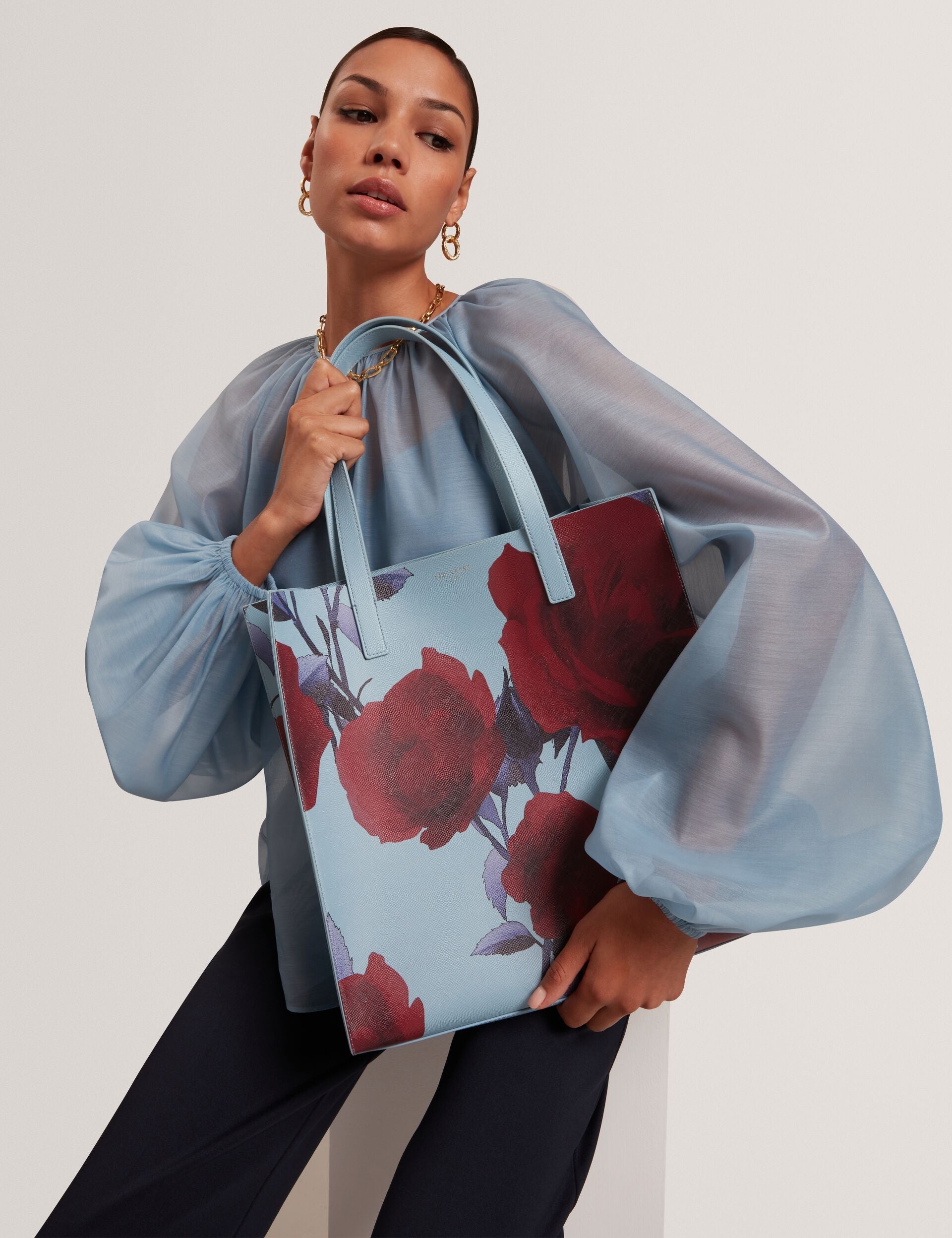 Ted Baker Elyzaa Large Rose Print Icon Bag Women's