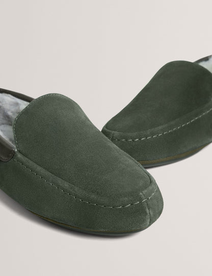 Ted Baker Vallant Suede Leather Moccasin Slippers