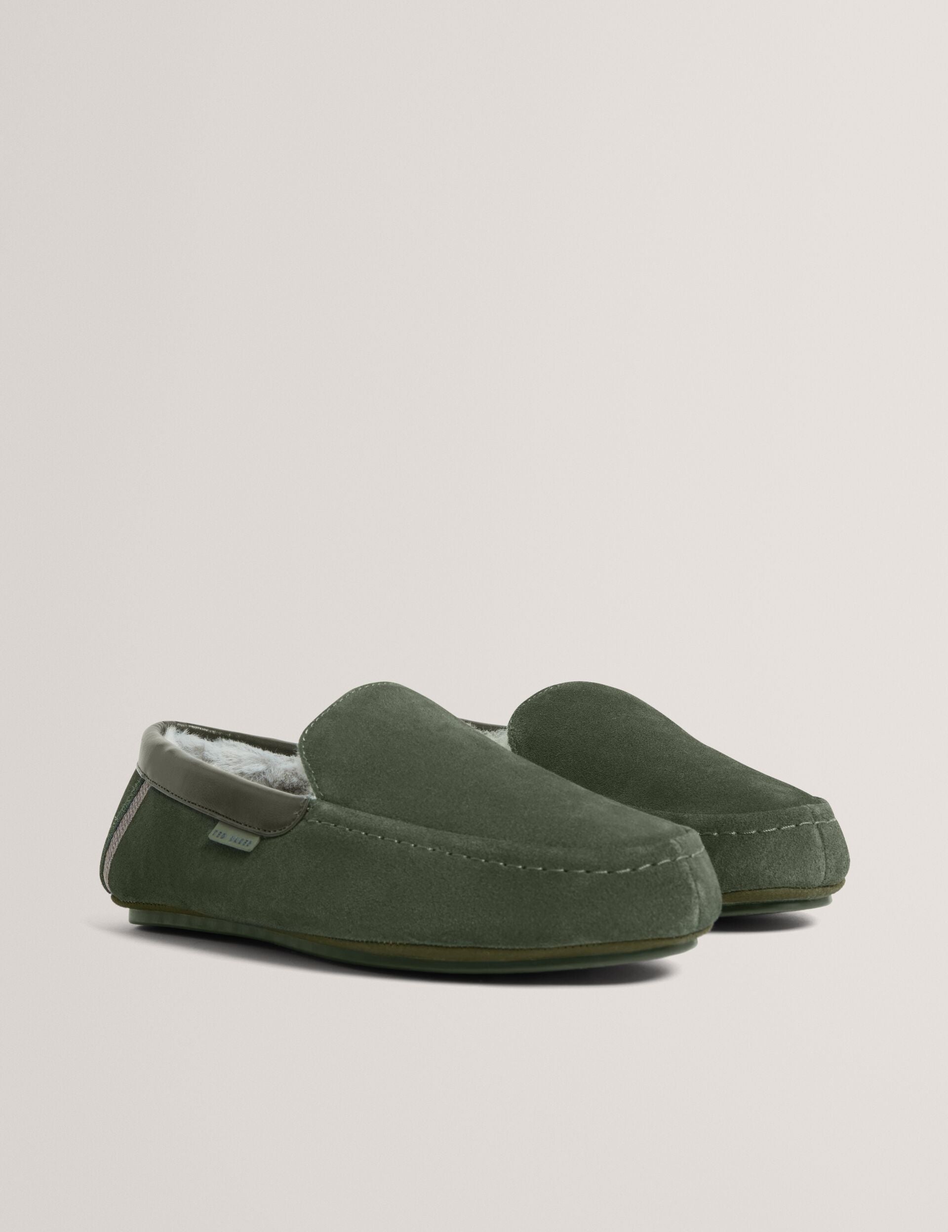 Ted Baker Vallant Suede Leather Moccasin Slippers
