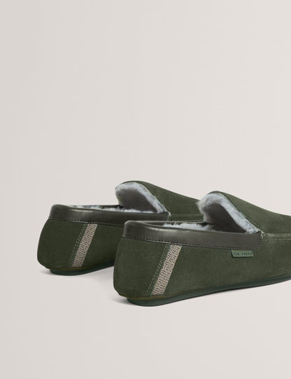 Ted Baker Vallant Suede Leather Moccasin Slippers