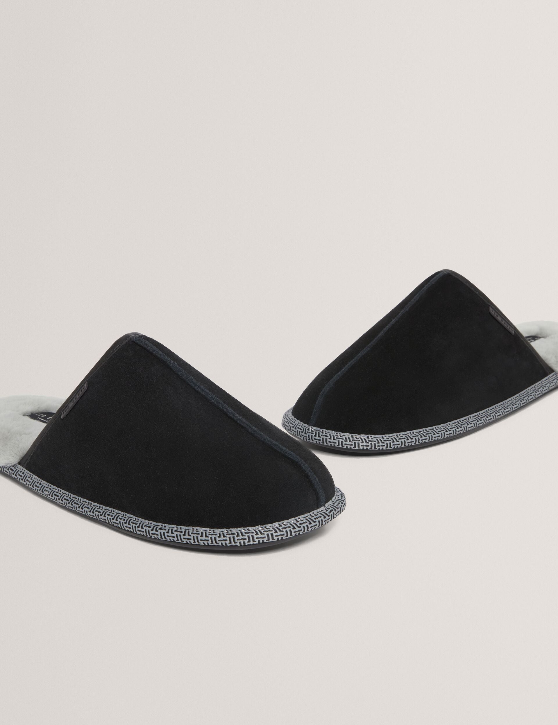 Ted Baker Peterr Suede Faux Fur Lined Mule Slippers