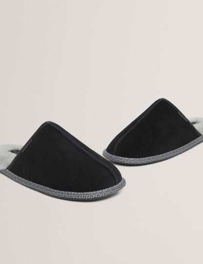 Ted Baker Peterr Suede Faux Fur Lined Mule Slippers