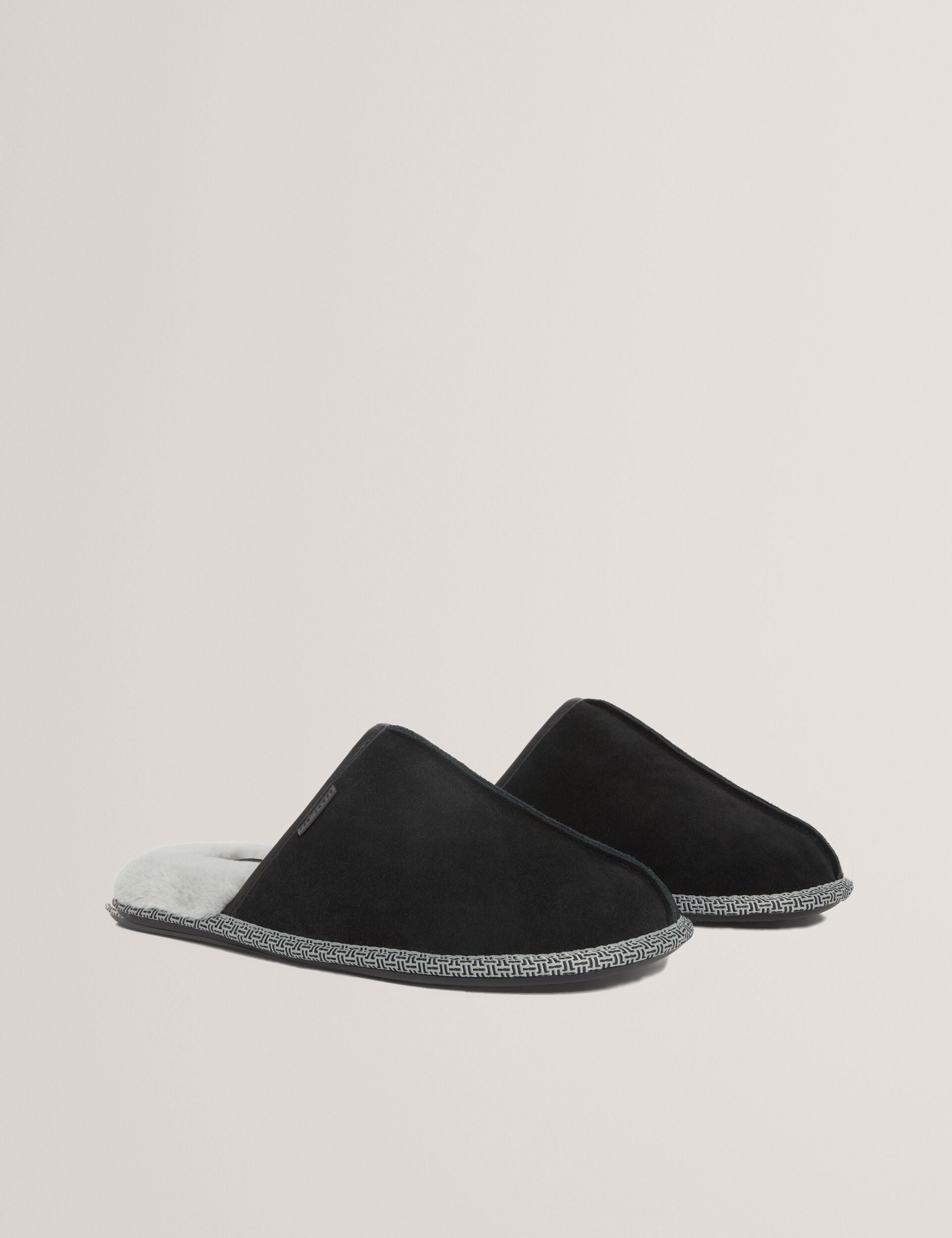 Ted Baker Peterr Suede Faux Fur Lined Mule Slippers