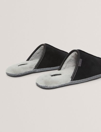 Ted Baker Peterr Suede Faux Fur Lined Mule Slippers